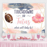 Lofaris Pink Blue Glitter Touchdowns Or Tutus Baby Shower Backdrop